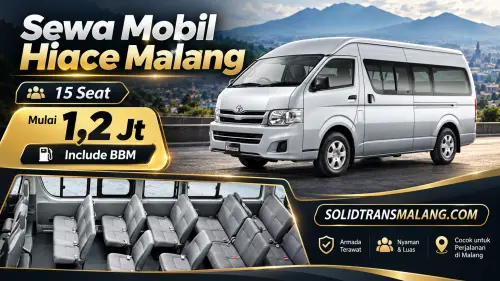 Interior Hiace untuk sewa mobil di Malang