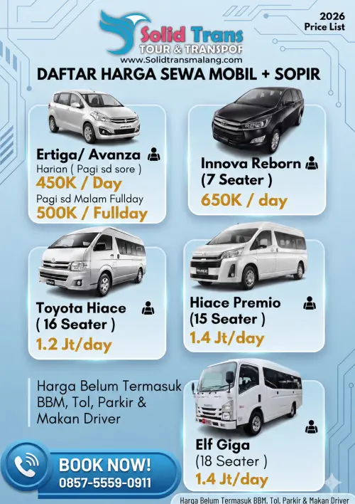 harga sewa mobil malang update 2026